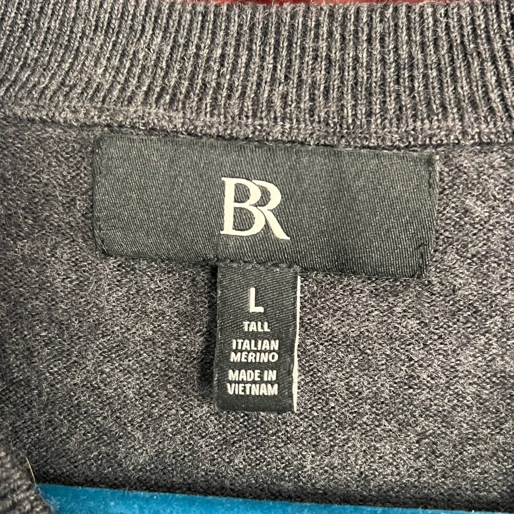 Banana Republic Men’s 100% Merino Wool V Neck Sweater Gray size Large
